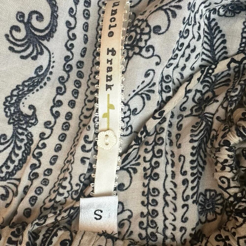 Uncle Frank by Ivy Jane Off Shoulder Dress Cream Black Boho Embroidered Size S - Picture 5 of 5